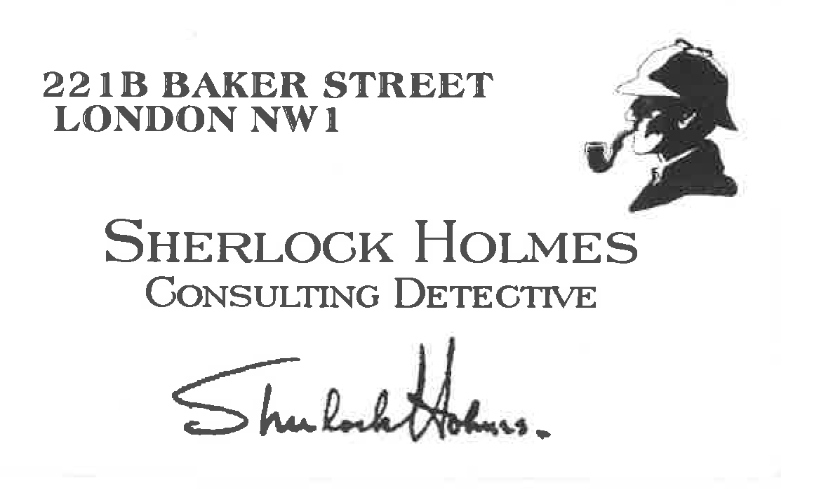 Sherlock Museum - Biglietto da visita - Sherlock Holmes