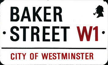 Targa Baker Street in metallo